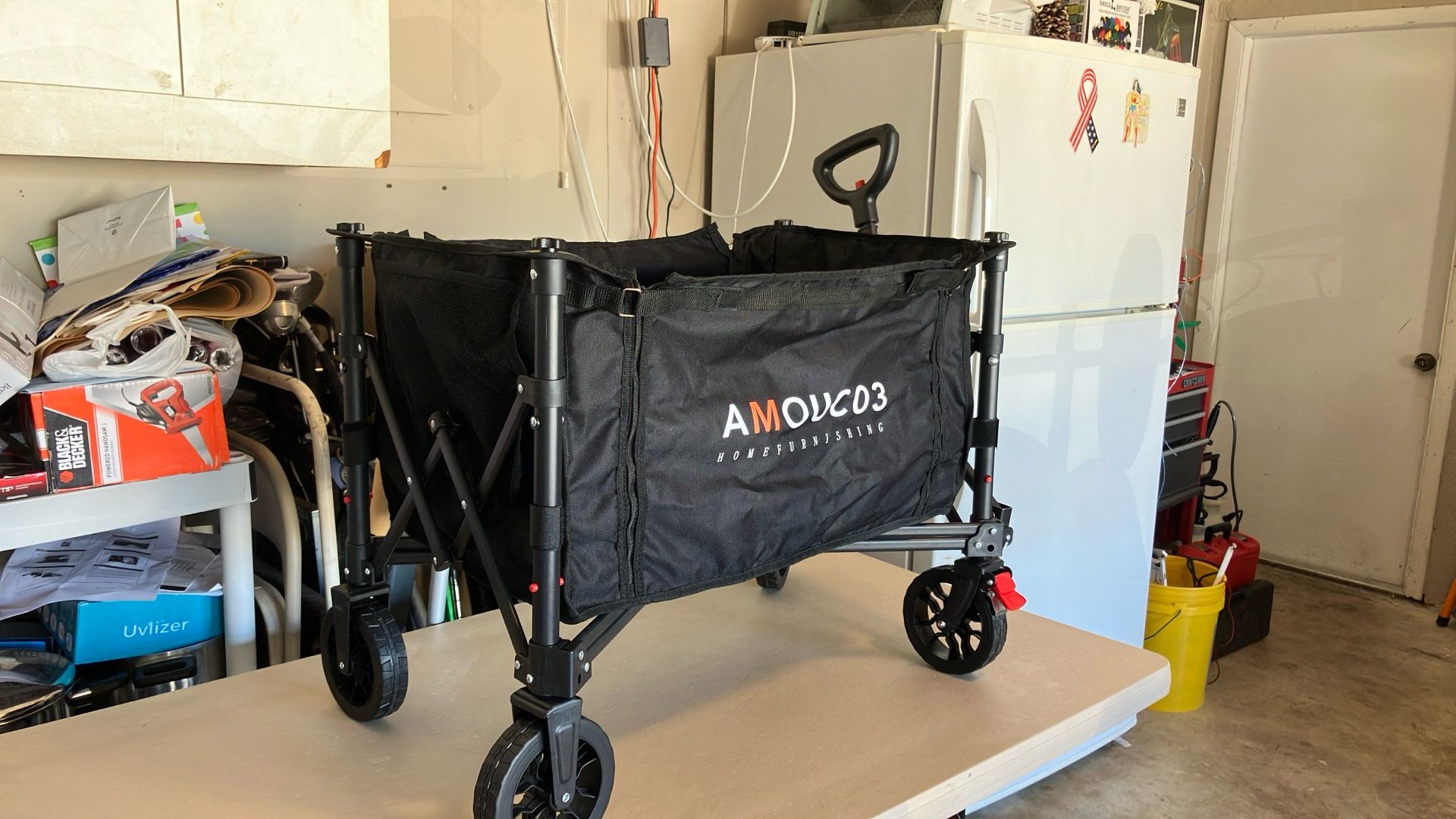 Portable wagon folds up used twice