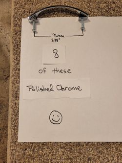 4 Polished Chrome cabinet & drawer band pulls - 96mm