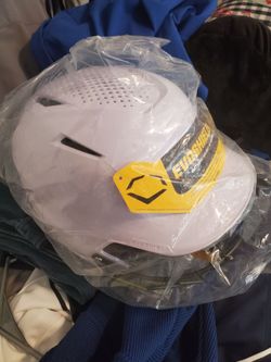 New Evoshield Gloss White Softball Helmet With Black Cage