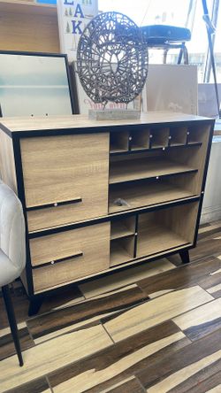 Modern Rustic Wine Bar Cabinet