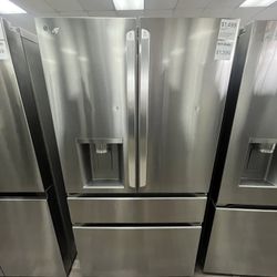 NOW ONLY $1399! LG Smart Counter Depth Max 4 Door French Door Fridge w Convert Drawer