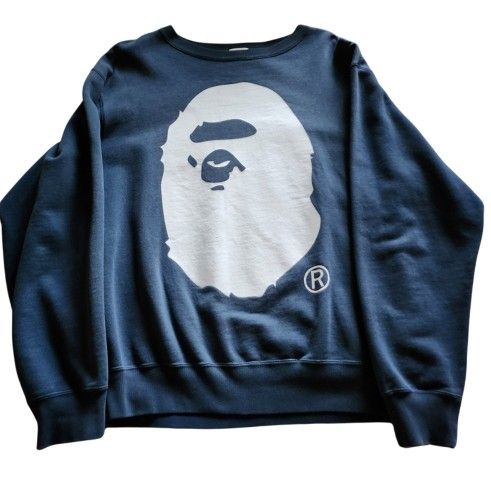 A Bathing Ape Sweatshirt Bape Head 
Big Logo Sweatshirt 1990's