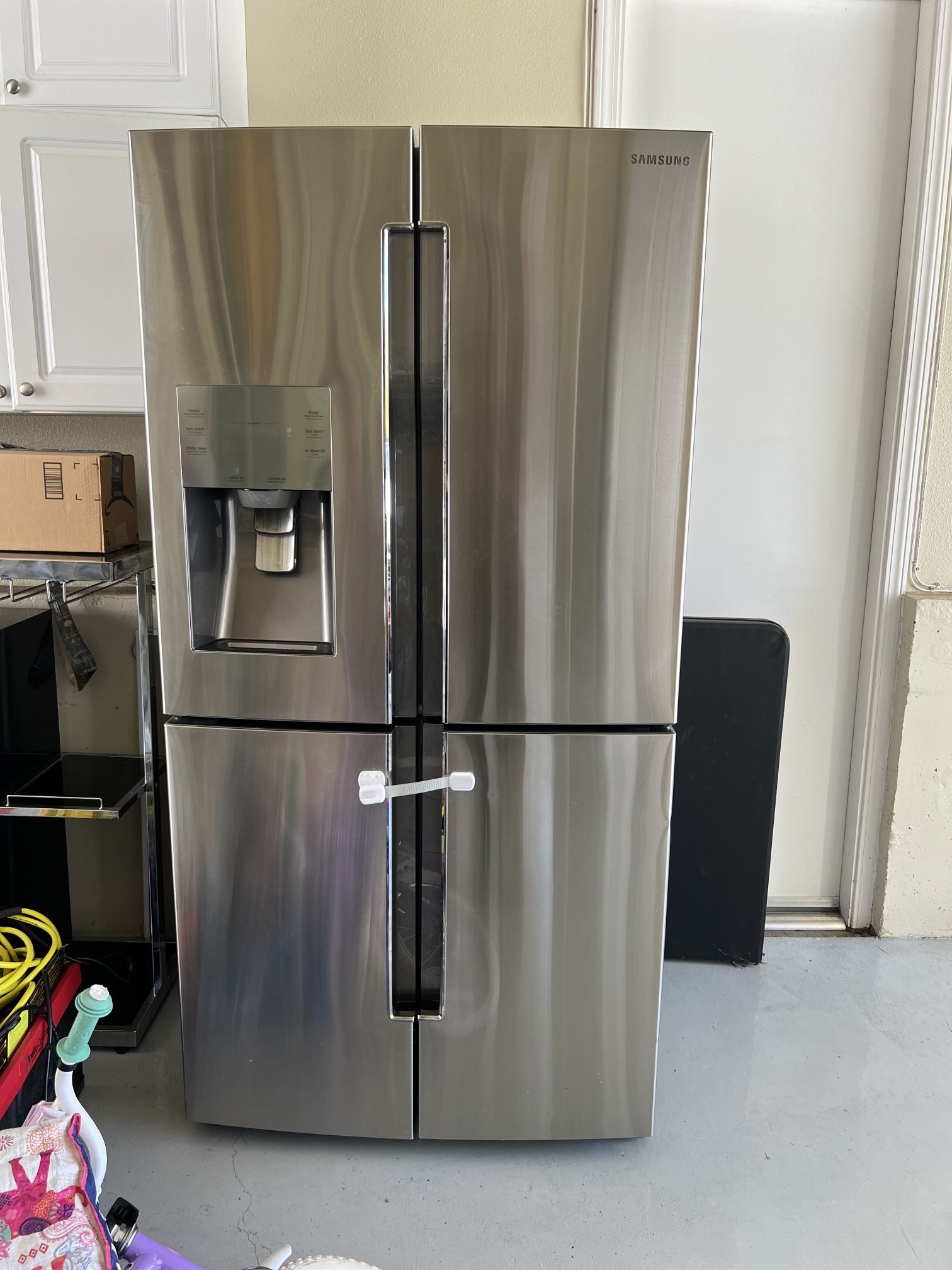 Samsung 4 Door Refrigerator In Stainless Steel.