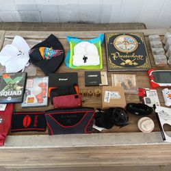 Vintage Lot Of All New Items Fishing, Hats, Nintendo Game And More.