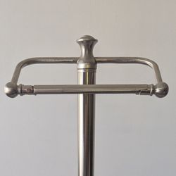 Standing toilet paper holder brushed nickel