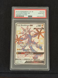 PSA 10 2019 POKEMON S & M FA/XURKITREE GX HIDDEN FATES #SV58 GEM MT (contact info removed)9