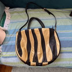 Large Prada Womens Handbag (Black and Gold)