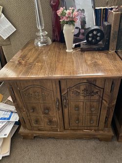 2 Vintage Solid Wood End Tables