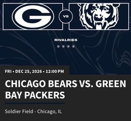 Packers vs Bears 2 Tix