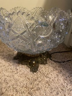 Antique Crystal Punch Bowl