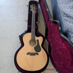Alvarez AJ80CE 12-String Jumbo Acoustic-Electric Guitar w/ Hard Case