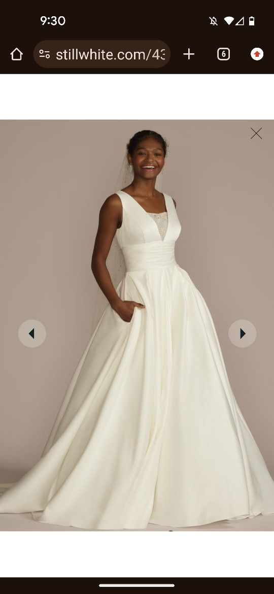 Cummerbund Satin Wedding Dress With Free Slip And Petticoat