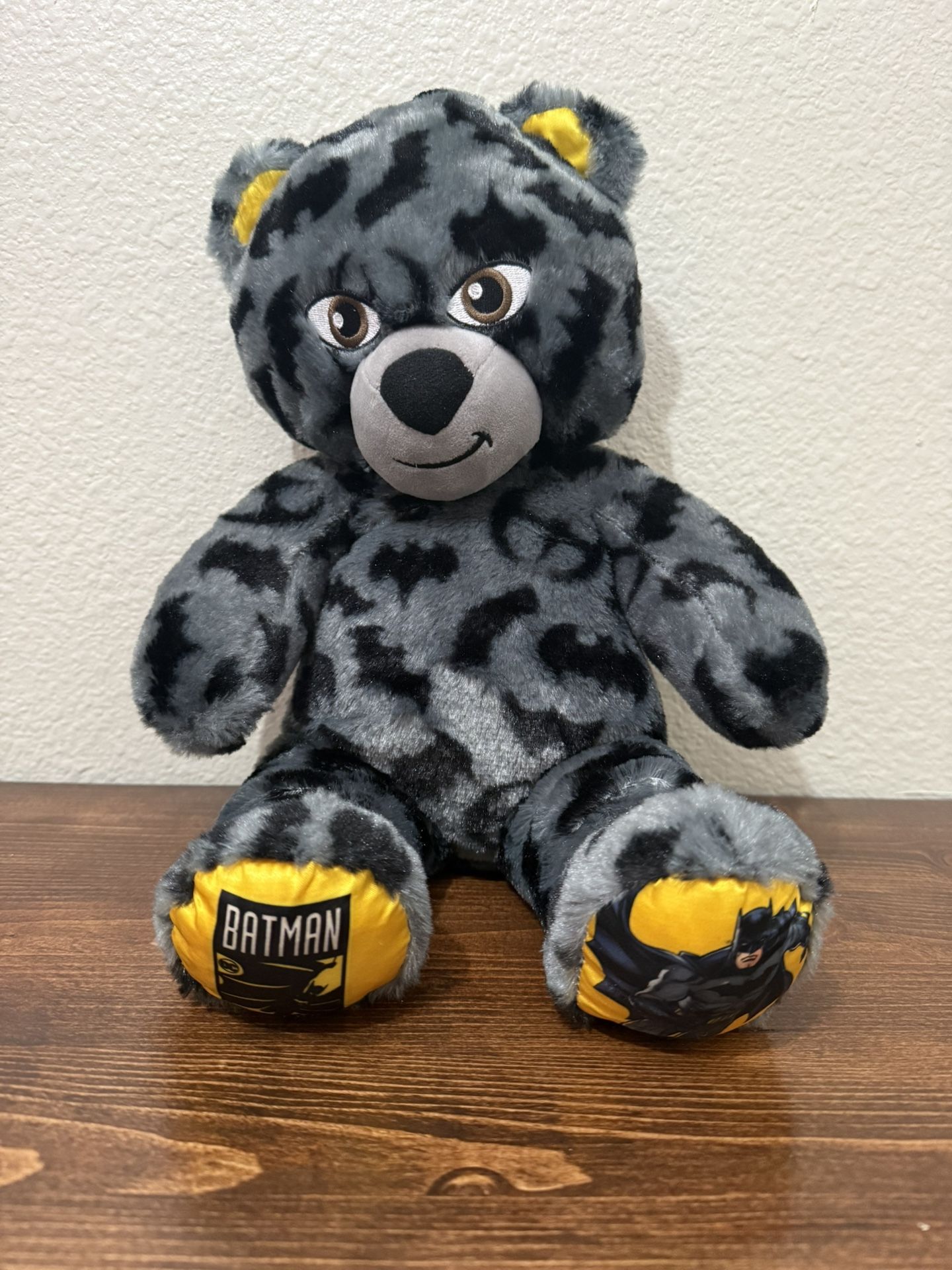 Build A Bear Batman 80 Years Gray Black Bat Symbol 16” Plush Teddy 
