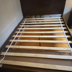 Queen Size bed frame wood And Mattress....