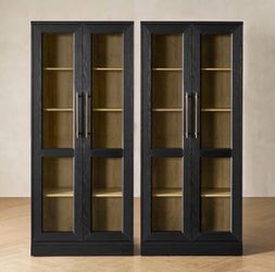 Blake Tall Display Cabinet, Kitchen Buffet Pantry Cupboard, Trophy Display Case, Storage Cabinet Scratch Resistant Acrylic, Modern Farmhouse Curio Org
