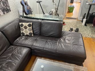Leather sectional + 3-piece glass table set, Catonsville or best offer