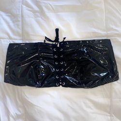 leather tube top 