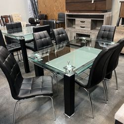 7-piece Glass Dining Set On Sale Now 