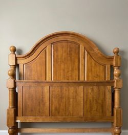 Solid Wood Queen Bed Frame – Arched Headboard & Footboard - delivery available