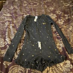 NWT VS Pink Sleepwear Short Onesie XS
