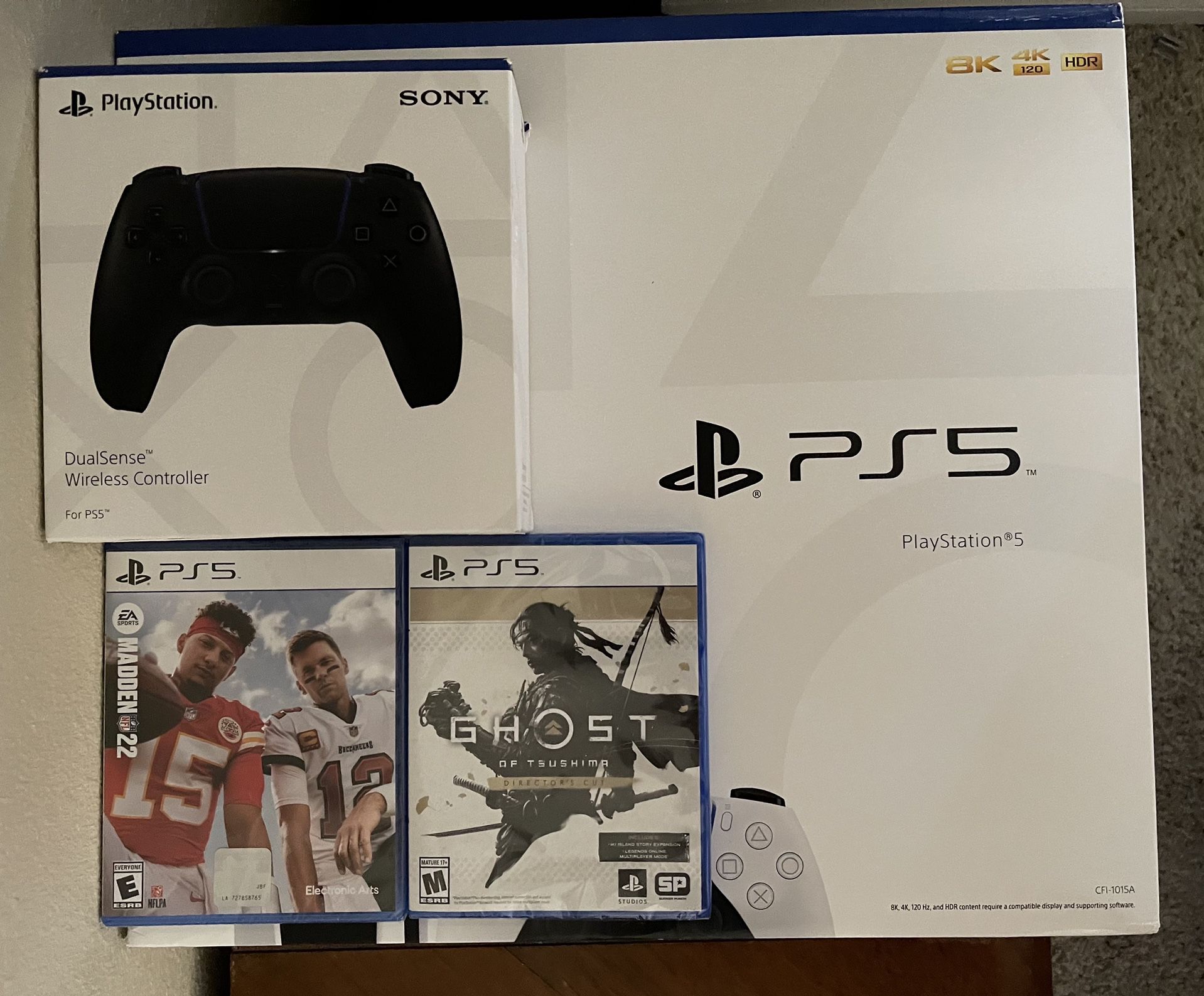 PS5 Bundle Controller Madden 22, Ghost with Extra Controller