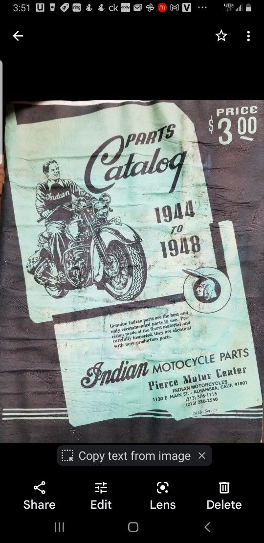 Vintage Indian Motorcycle Catalog