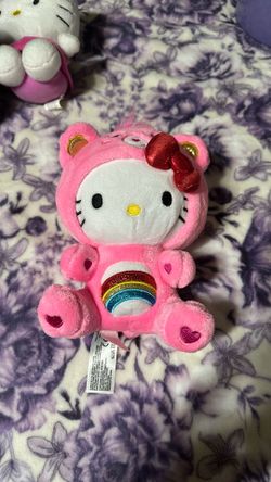 Hello Kitty - 10 inch plush -care bear outfit
