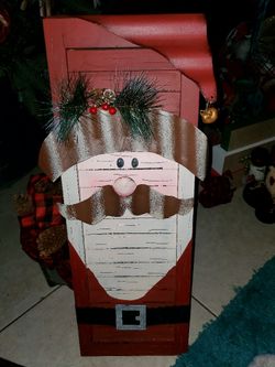 Wooden Shutter Santa