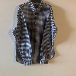 Men’s Blue/White Dress Shirt Sz M 