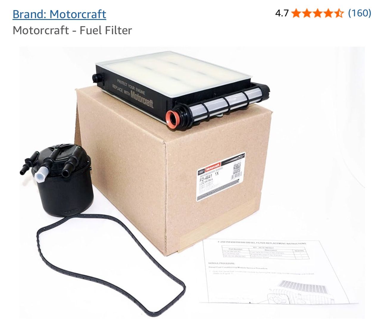 GENUINE OEM FORD Motorcraft FD4641 Fuel Filter Set for Super Duty (LC3Z-9N184-A)