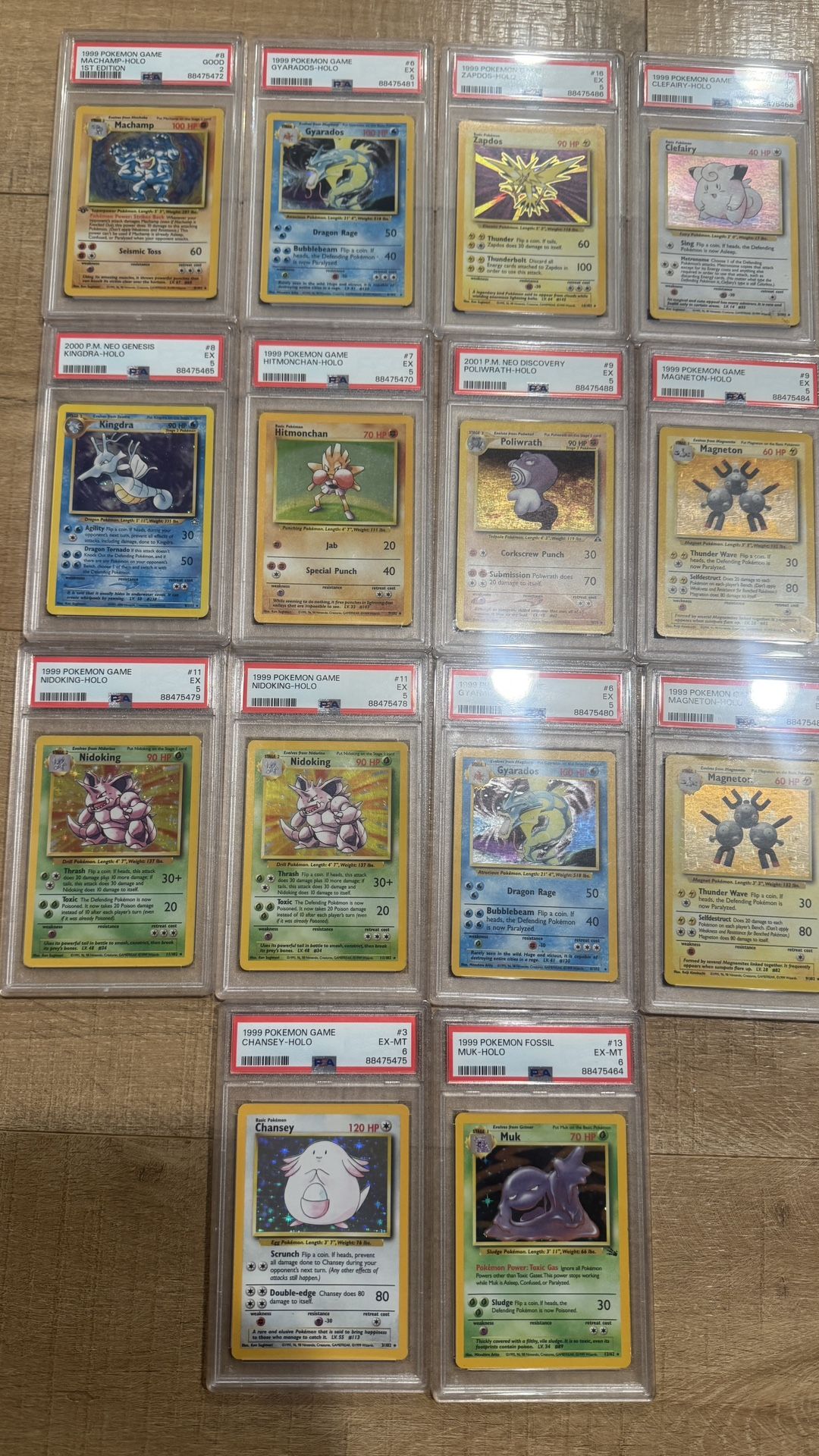 Pokemon 2000 1999 PSA 10  Raichu Hitmonchan Clefairy Mewtwo Sabrina’s Gengar Charizard Cards Prices In Description