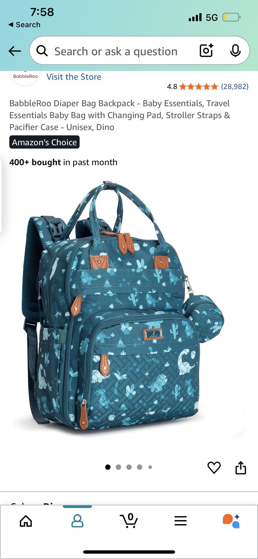 BabbleRoo Boys Diaper Bag