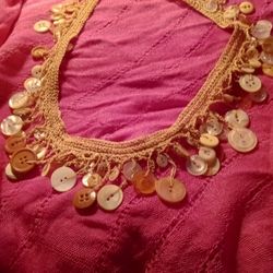Mand CROCHET Button Necklace 