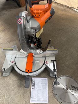 Ridgid10” LED compound miter saw.
