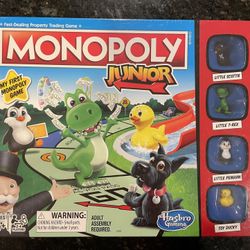 Monopoly Junior Board Game by Hasbro Kids Family Night - NWT