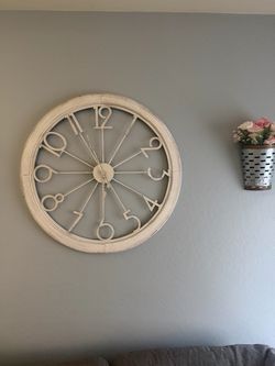 Large Farmhouse Open Face Wall Clock