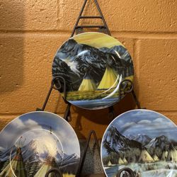 native indians plate with frame holder