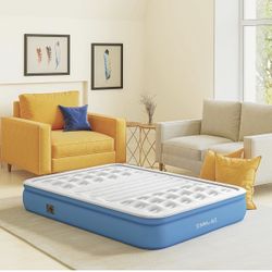 Simmons Lumbar Firm Tri-Zone Air Mattress with Built-in Pump and Extra Lumbar Support: Full