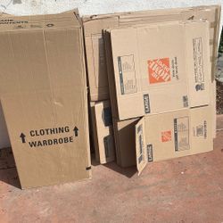 FREE - Used Home Depot Moving Boxes (4 Large + 6 Extra Large + 1 Clothing Wardrobe- One-Time Use Only!