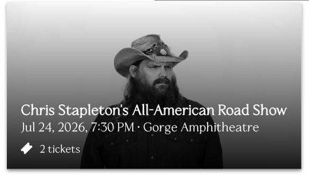 2 Chris Stapleton tickets