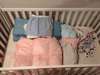 Denim baby crib bedding
