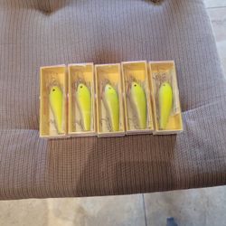 5 Rapala Deep Diving Father's Rap Fishing Lures 
