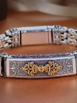 Men’s Heavy Silver Plated Bracelet.8.5” long