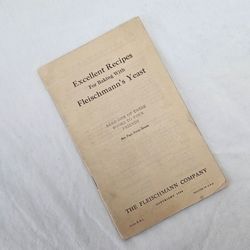 VTG 1924 FLEISCHMANN'S YEAST RECIPE BOOKLET - EARLY EDITION