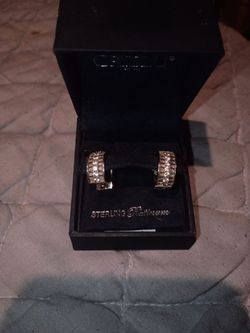 Sterling platinum CRISLU EARRINGS