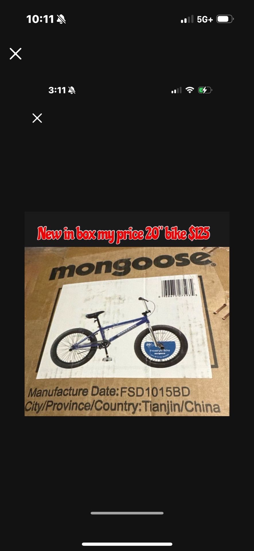 New in box 20” mongoose bike $125 Firm no lower Cash only East Palmdale off 47th &R8 Address will be provide when ready to come i do not deliver pick