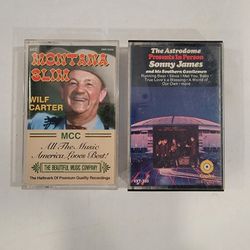 Lot of 2 Cassette Tapes ~ Sonny James & Montana Slim ~ Country Music