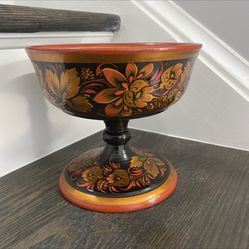 Wooden Hand Painted Bowl
