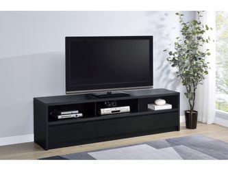 Rutland Black 78-inch 3-drawer TV Stand Media Console
