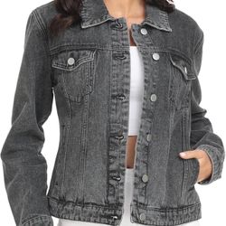 Women's Denim Jackets Button Up Long Sleeve Basic Trendy Trucker Jackets